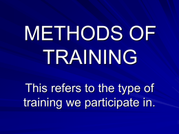 methods of training - Miss McAvoy`s L2 PE Wiki