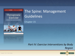 Chapter 15 Spine Management - PHT 1228c Therapeutic Exercise II