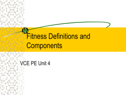 Fitness Definitions and Components