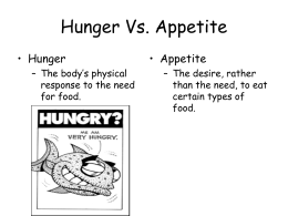 Hunger Vs. Appetite