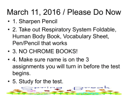March 11, 2016 Please Do Now