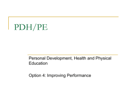 TAFE PDHPE Option 4 Improving Performance Chapter 1
