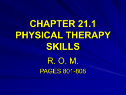 CHAPTER 21.1 PHYSICAL THERAPY SKILLS