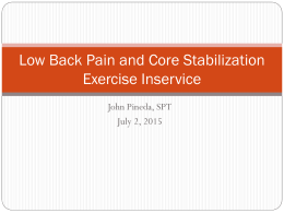 Low Back Pain and Core Stabilization Exercise Inservice