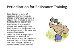 Periodization For Resistance Training