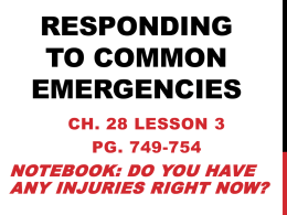 Responding to other common emergencies