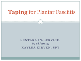 Taping for Plantar Fasciitis