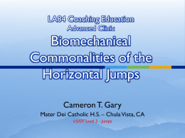 Biomechanical Commonalities of the Horizontal Jumps