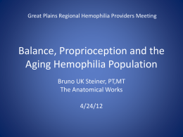 Balance, Proprioception and the Aging Hemophilia Population
