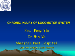 CHRONIC INJURY OF LOCOMOTOR SYSTEM Pro. Feng Yin Dr