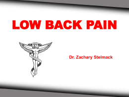 LOW BACK PAIN - Stelmack Pinpoint Health Care