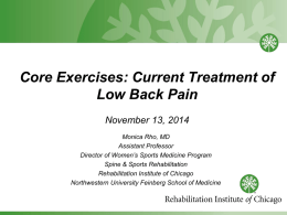 Core Exercises: Current Treatment of Low Back Pain