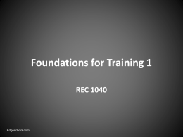 Foundations for Training 1 PPT