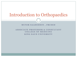 L3. Introduction to Orthopaedicsx