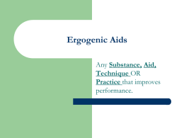 Categories of Ergogenic Aids