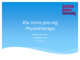 overview of the Bsc pre-reg course structure and content