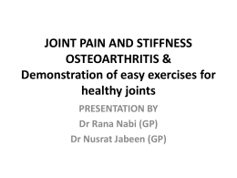joint pain and stiffness osteoarthritis