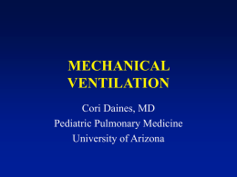 MECHANICAL VENTILATION - University of Arizona