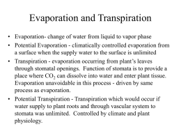 Evaporation and Transpiration