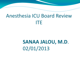 Anesthesia ICU Board Review -Dr Jalou
