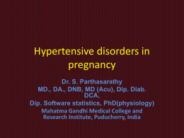 Hypertensive disorders in pregnancy