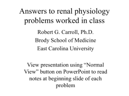 Renal lecture problems