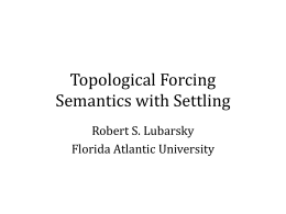 Topological Semantics with Settling