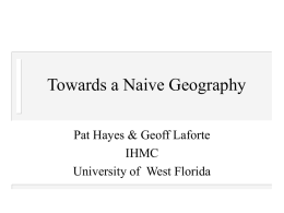 PowerPoint Presentation - Towards a Naive Geography