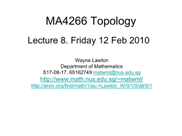 MA4266_Lect8 - Department of Mathematics