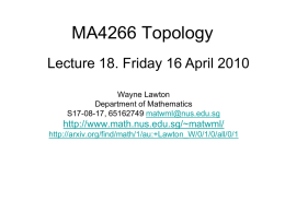 MA4266_Lect18 - Department of Mathematics