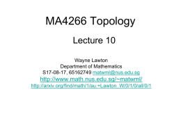 MA4266_Lect10 - Department of Mathematics