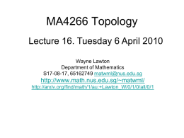 MA4266_Lect16 - Department of Mathematics