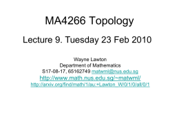 MA4266_Lect9 - Department of Mathematics