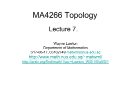 MA4266_Lect7 - Department of Mathematics