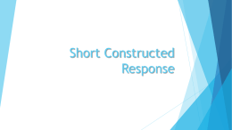 Short Constructed Response