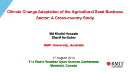 Climate change adaptation of the agricultural seed business