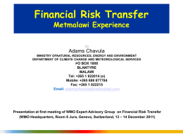 success story of financial risk transfer in malawi
