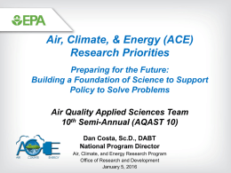 EPA air research priorities - Atmospheric Chemistry Modeling Group