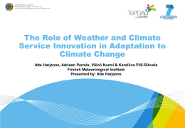 The role of weather and climate service innovation in