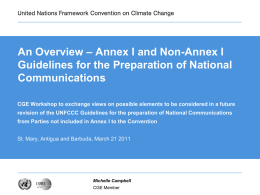Comparison of Annex I and non-Annex I Guidelines