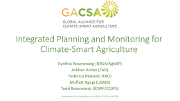 Integrated Planning and Monitoring for Climate