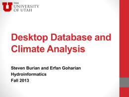 Desktop Database and Climate Change