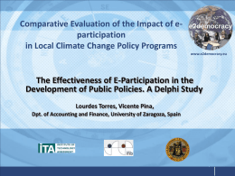 The Effectiveness of E-Participation in the Development of Public