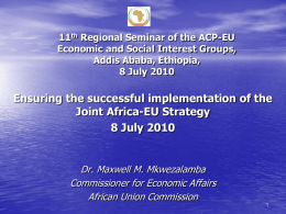 AFRICA-EU DIALOGUE: STATE OF PLAY AND IMPLEMENTATION