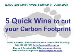 5 Quick Wins to cut your Carbon Footprint Workshop