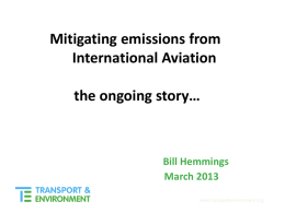 Mitigating Emissions from International Aviation