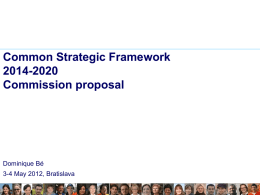 Common Strategic Framework 2014-2020 Commission