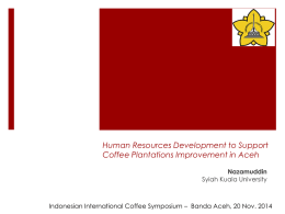 Human Resources Development to Support Coffee