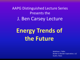 AAPG Distinguished Lecture Series Presents the J. Ben Carsey