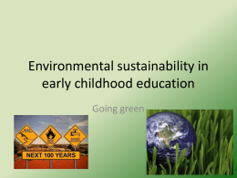 Environmental sustainability in early childhood
